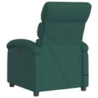 vidaXL Massage Recliner Chair-Manual Adjustable Armchair-Vibration Massage-Dark Green Fabric-Sturdy Frame-Living Room Comfort