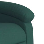 vidaXL Massage Recliner Chair-Manual Adjustable Armchair-Vibration Massage-Dark Green Fabric-Sturdy Frame-Living Room Comfort