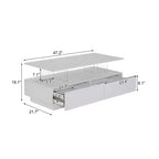 Okak 47.2 Table basse LED moderne, Table centrale rectangulaire à intensité variable intelligente avec 2 tiroirs cachés et commande tactile pour salon/cinéma maison