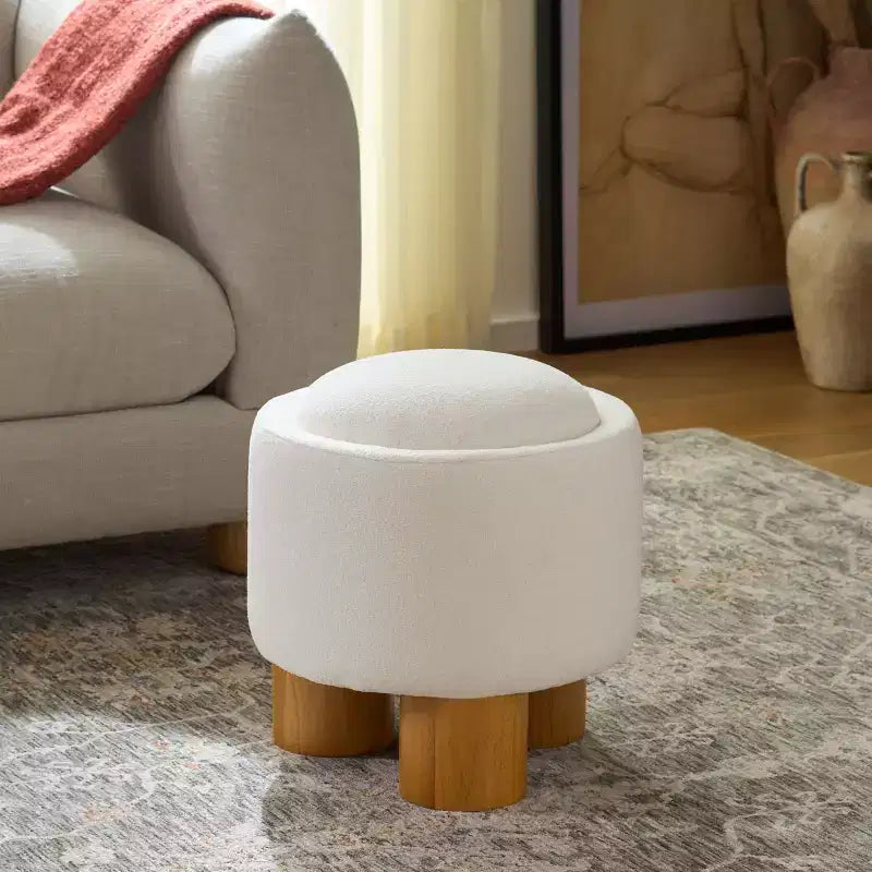 Posner Ottoman - OTT3403 - Ivory/Natural - Safavieh