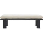 Bartolili Wood & Cushion Bench - SFV5116 - Beige/Black - Safavieh Couture