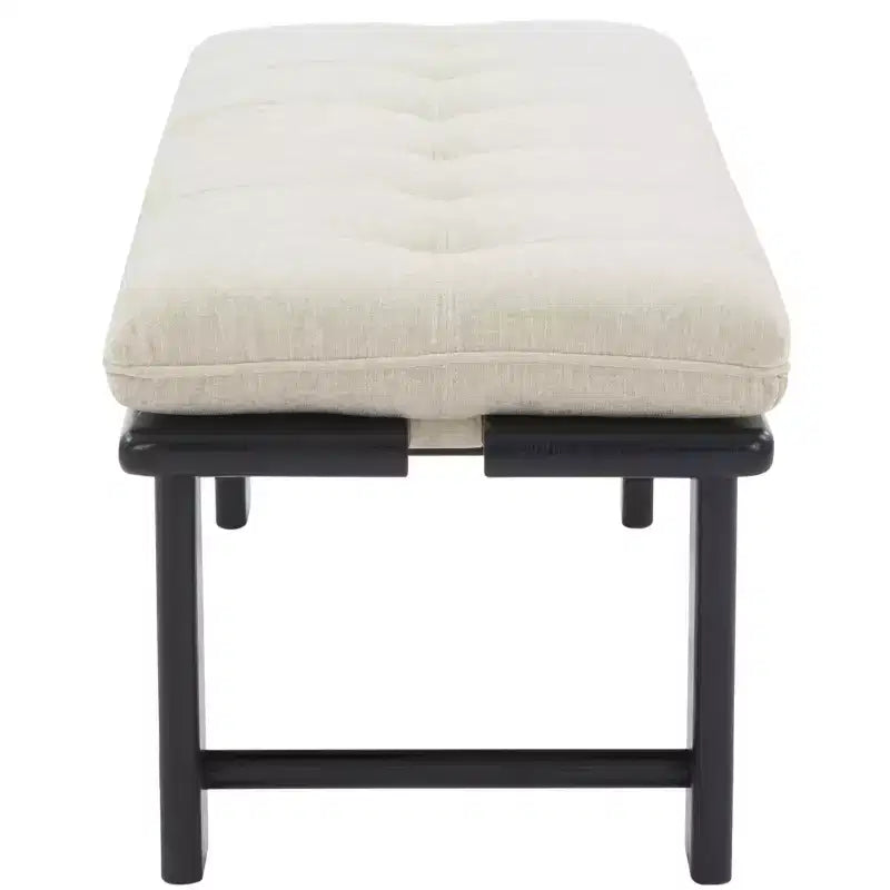 Bartolili Wood & Cushion Bench - SFV5116 - Beige/Black - Safavieh Couture