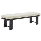 Bartolili Wood & Cushion Bench - SFV5116 - Beige/Black - Safavieh Couture