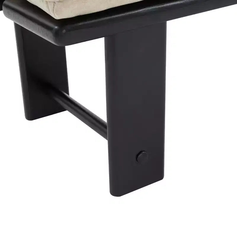 Bartolili Wood & Cushion Bench - SFV5116 - Beige/Black - Safavieh Couture