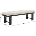 Bartolili Wood & Cushion Bench - SFV5116 - Beige/Black - Safavieh Couture