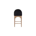Meridian Furniture,Waldorf Black Chenille Fabric Stool