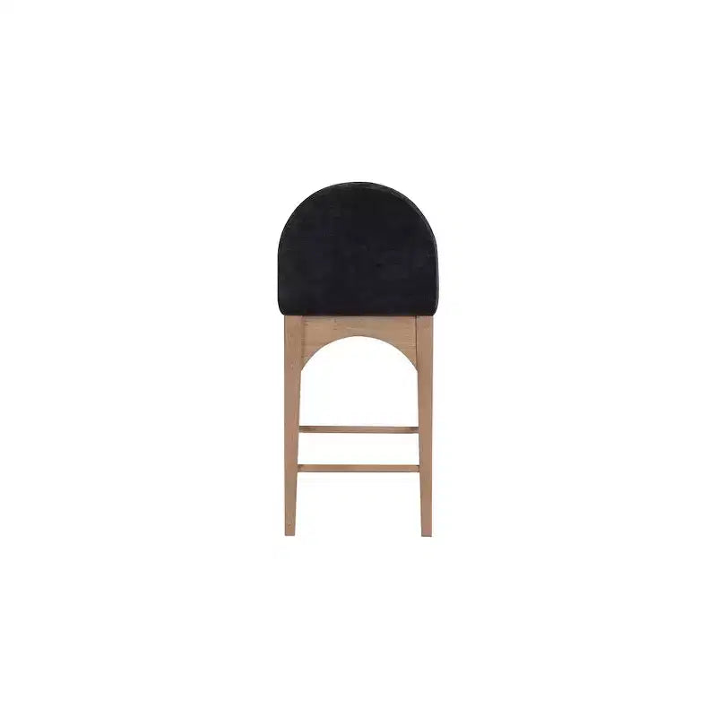 Meridian Furniture,Waldorf Black Chenille Fabric Stool