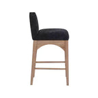 Meridian Furniture,Waldorf Black Chenille Fabric Stool