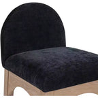 Meridian Furniture,Waldorf Black Chenille Fabric Stool