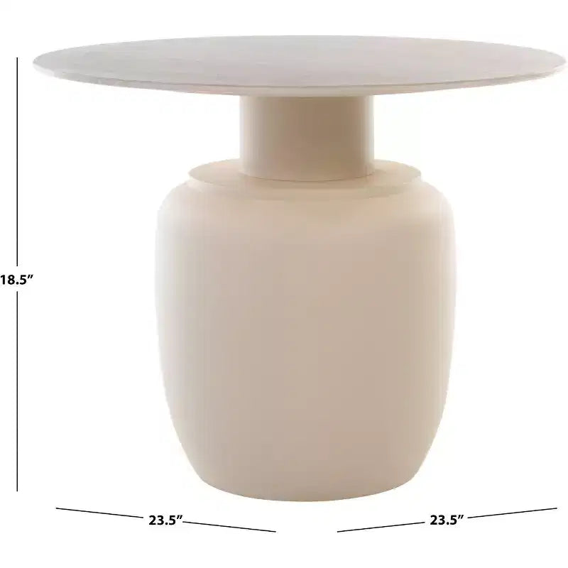 Table d'appoint haute en céramique Kielh - ACC2902A - Céramique beige/beige - Safavieh