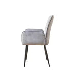 ModernLuxe Set of 2 Dining Chairs Velvet Upholstered Accent Chairs with Soft Cushioned Seat & Iron Frame, Armless Chairs Arm Chairs, Yellow/Gray