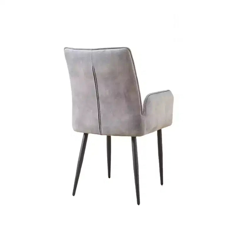 ModernLuxe Set of 2 Dining Chairs Velvet Upholstered Accent Chairs with Soft Cushioned Seat & Iron Frame, Armless Chairs Arm Chairs, Yellow/Gray
