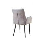 ModernLuxe Set of 2 Dining Chairs Velvet Upholstered Accent Chairs with Soft Cushioned Seat & Iron Frame, Armless Chairs Arm Chairs, Yellow/Gray