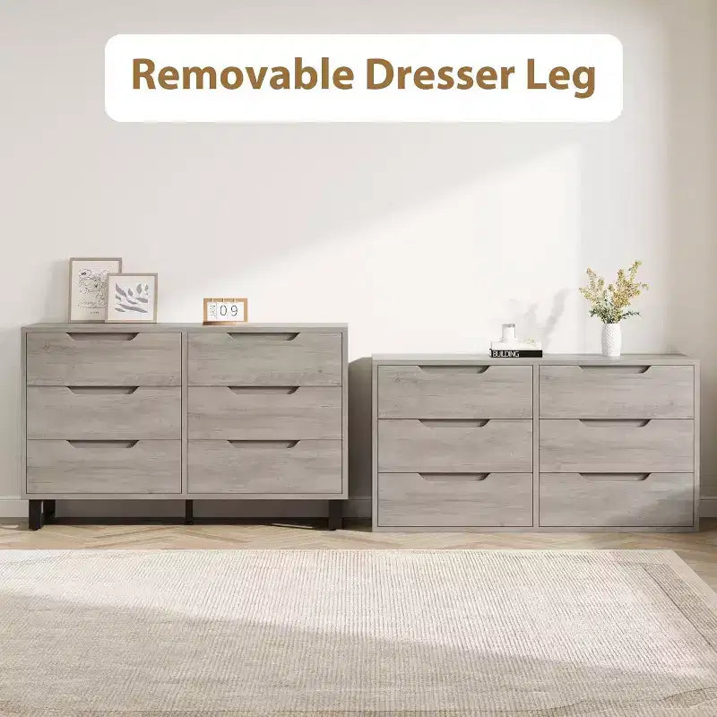 Acekool 6-Drawer Dresser - Versatile Storage for Any Room
