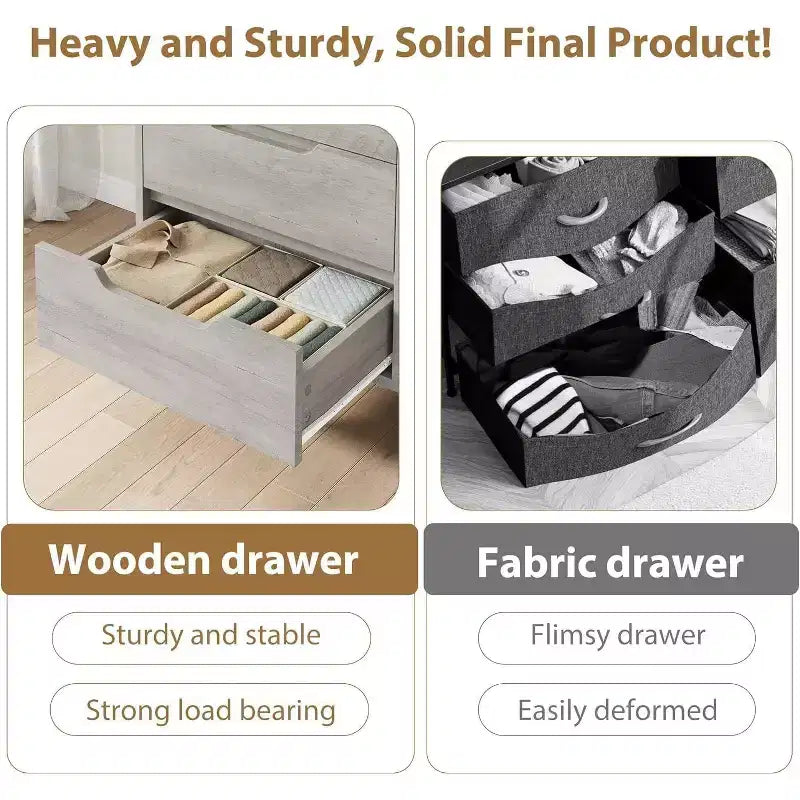 Acekool 6-Drawer Dresser - Versatile Storage for Any Room