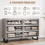 Acekool 6-Drawer Dresser - Versatile Storage for Any Room