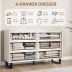 Acekool 6-Drawer Dresser - Versatile Storage for Any Room