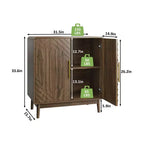 GDFStudio Hecarim Rustic Carved Doors Wood Storage Cabinet with Adjustable Shelves