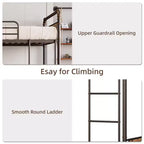 Bunk Bed Twin Over Twin Metal Bunkbeds with Ladders and 16.6 Safety Guardrail, Twin Bunk Beds for Kids, Adults and Small Spaces, No Box Spring Needed