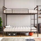 Bunk Bed Twin Over Twin Metal Bunkbeds with Ladders and 16.6 Safety Guardrail, Twin Bunk Beds for Kids, Adults and Small Spaces, No Box Spring Needed