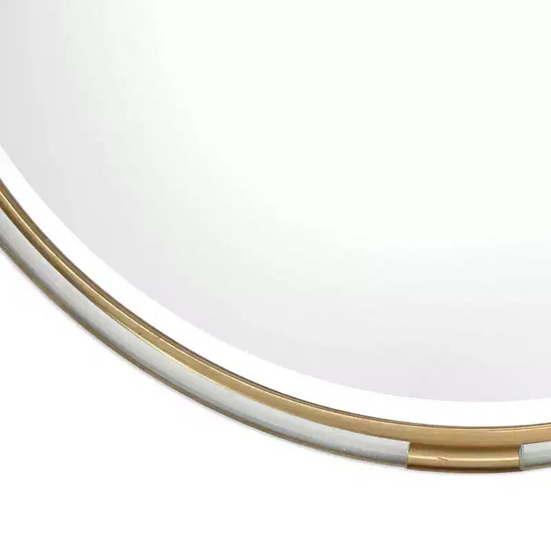 Uttermost Round Vanity Decorative Wall Mirror Beveled Metallic Gold Clear Acrylic Wood Frame 37 1/2 Wide for Bathroom Bedroom