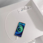 VECELO Commode Blanche Haute Moderne Table de Maquillage avec Lumières LED et Station de Recharge
