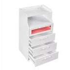 VECELO Commode Blanche Haute Moderne Table de Maquillage avec Lumières LED et Station de Recharge