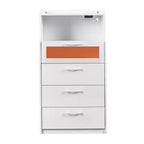 VECELO Commode Blanche Haute Moderne Table de Maquillage avec Lumières LED et Station de Recharge