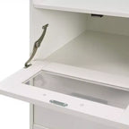 VECELO Commode Blanche Haute Moderne Table de Maquillage avec Lumières LED et Station de Recharge