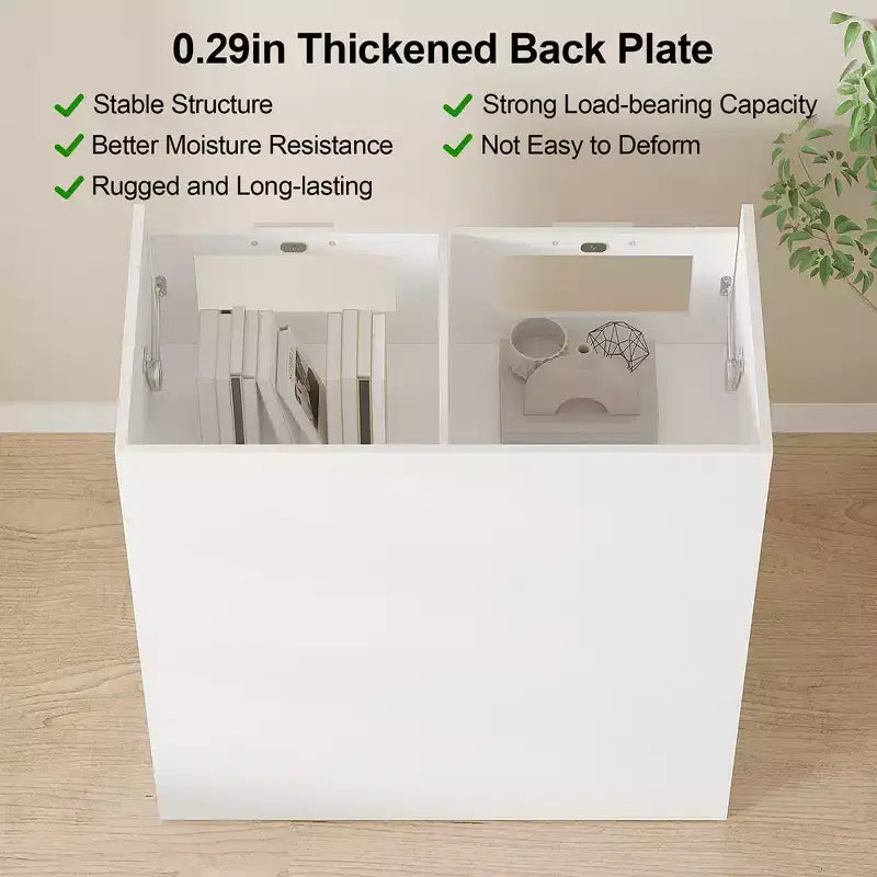 VECELO Commode Blanche Haute Moderne Table de Maquillage avec Lumières LED et Station de Recharge