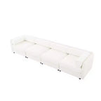 Canapé modulable avec rangement, dossier cylindrique et accoudoirs, assise profonde et confortable, durable et offrant un bon soutien pour le salon.
