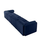 Canapé modulable avec rangement, dossier cylindrique et accoudoirs, assise profonde et confortable, durable et offrant un bon soutien pour le salon.