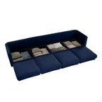 Canapé modulable avec rangement, dossier cylindrique et accoudoirs, assise profonde et confortable, durable et offrant un bon soutien pour le salon.