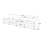 Canapé modulable avec rangement, dossier cylindrique et accoudoirs, assise profonde et confortable, durable et offrant un bon soutien pour le salon.