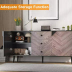 GustoWave 55.1 3 Drawer Cabinet with Adjustable Shelves and Doors with Storage