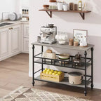 43 Console, table d'entrée étroite à 3 niveaux avec étagères, tables d'appoint pour salon, couloir, chambre, rustique, marron