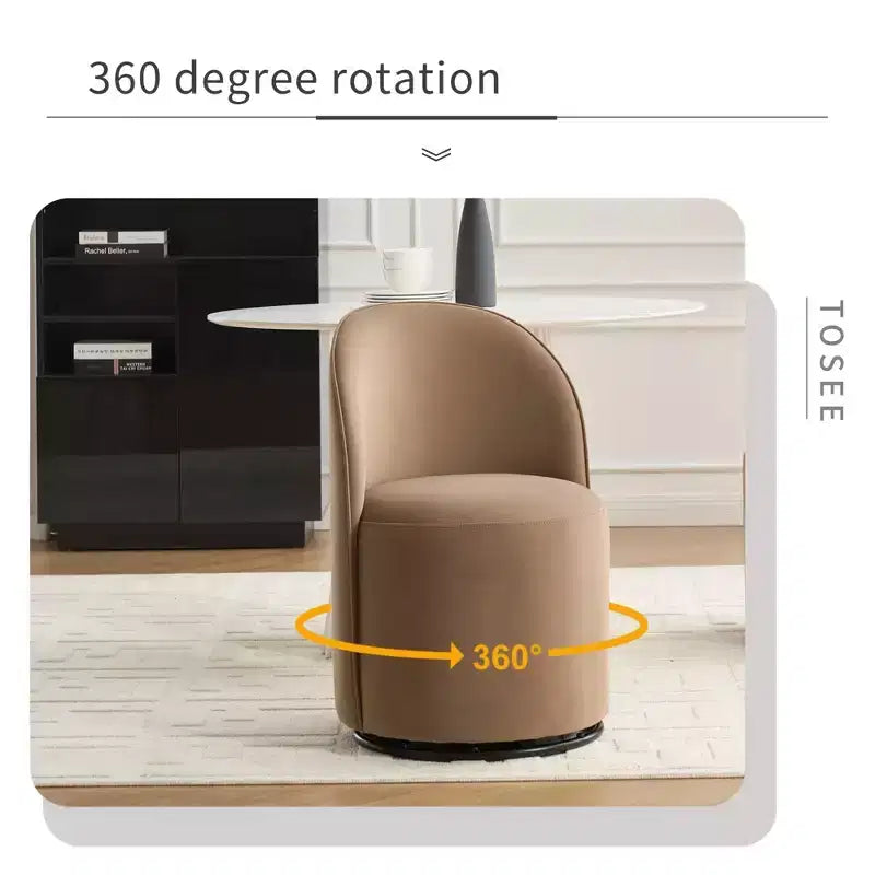 Chaises de salle à manger pivotantes Okak Modern 360°, chaises de cuisine confortables en velours avec coussins épais, chaise d'appoint rembourrée pour chambre à coucher
