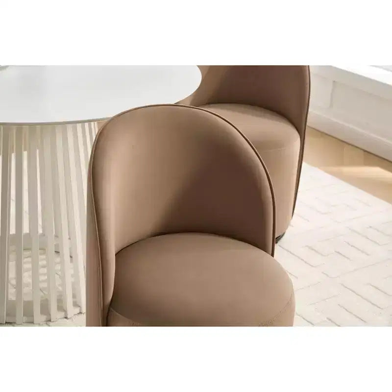 Chaises de salle à manger pivotantes Okak Modern 360°, chaises de cuisine confortables en velours avec coussins épais, chaise d'appoint rembourrée pour chambre à coucher
