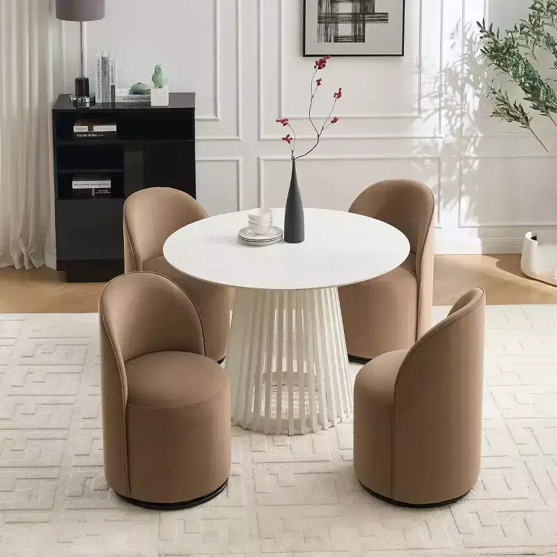 Chaises de salle à manger pivotantes Okak Modern 360°, chaises de cuisine confortables en velours avec coussins épais, chaise d'appoint rembourrée pour chambre à coucher