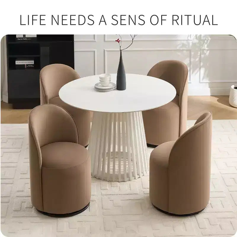 Chaises de salle à manger pivotantes Okak Modern 360°, chaises de cuisine confortables en velours avec coussins épais, chaise d'appoint rembourrée pour chambre à coucher
