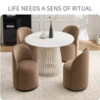 Chaises de salle à manger pivotantes Okak Modern 360°, chaises de cuisine confortables en velours avec coussins épais, chaise d'appoint rembourrée pour chambre à coucher