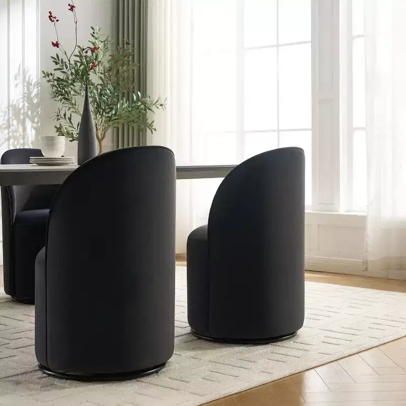 Chaises de salle à manger pivotantes Okak Modern 360°, chaises de cuisine confortables en velours avec coussins épais, chaise d'appoint rembourrée pour chambre à coucher