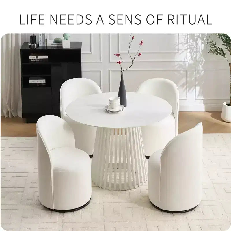Chaises de salle à manger pivotantes Okak Modern 360°, chaises de cuisine confortables en velours avec coussins épais, chaise d'appoint rembourrée pour chambre à coucher