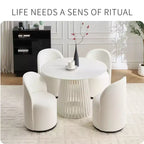 Chaises de salle à manger pivotantes Okak Modern 360°, chaises de cuisine confortables en velours avec coussins épais, chaise d'appoint rembourrée pour chambre à coucher