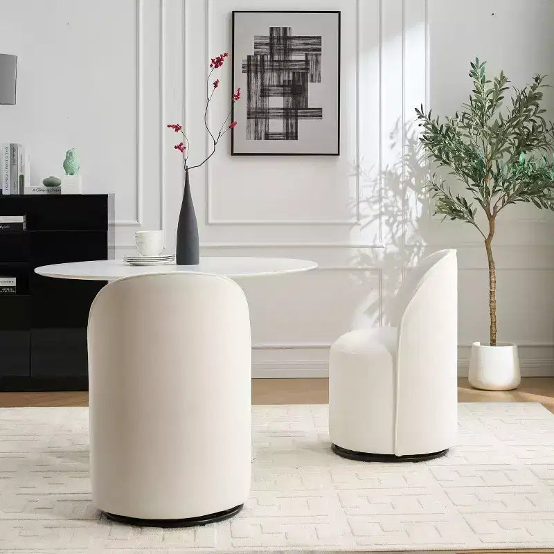 Chaises de salle à manger pivotantes Okak Modern 360°, chaises de cuisine confortables en velours avec coussins épais, chaise d'appoint rembourrée pour chambre à coucher