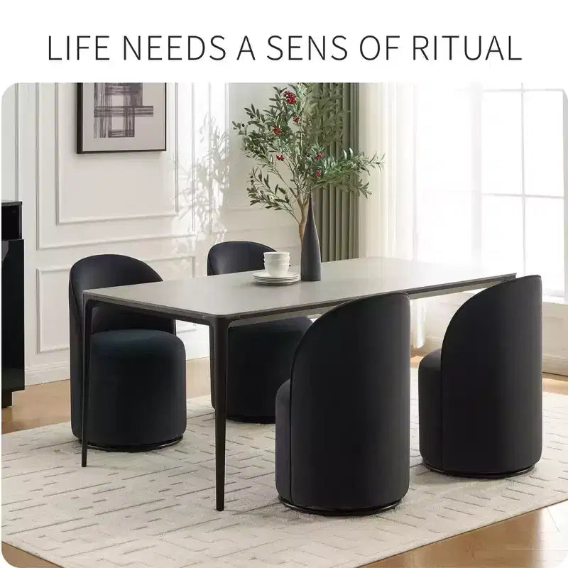 Chaises de salle à manger pivotantes Okak Modern 360°, chaises de cuisine confortables en velours avec coussins épais, chaise d'appoint rembourrée pour chambre à coucher