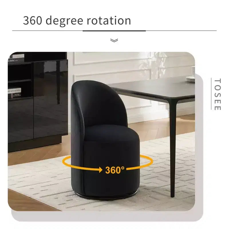 Chaises de salle à manger pivotantes Okak Modern 360°, chaises de cuisine confortables en velours avec coussins épais, chaise d'appoint rembourrée pour chambre à coucher