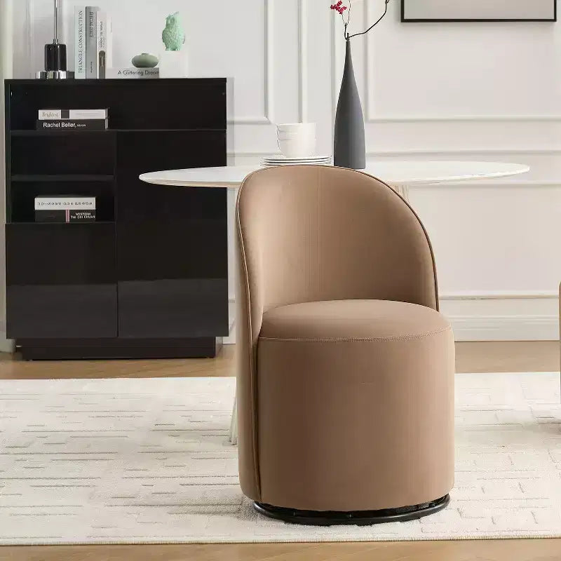 Chaises de salle à manger pivotantes Okak Modern 360°, chaises de cuisine confortables en velours avec coussins épais, chaise d'appoint rembourrée pour chambre à coucher
