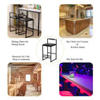 MAYEERTY Tabourets de Bar avec Dossier Lot de 2 - Hauteur Comptoir, Cuir PU, Repose-Pieds