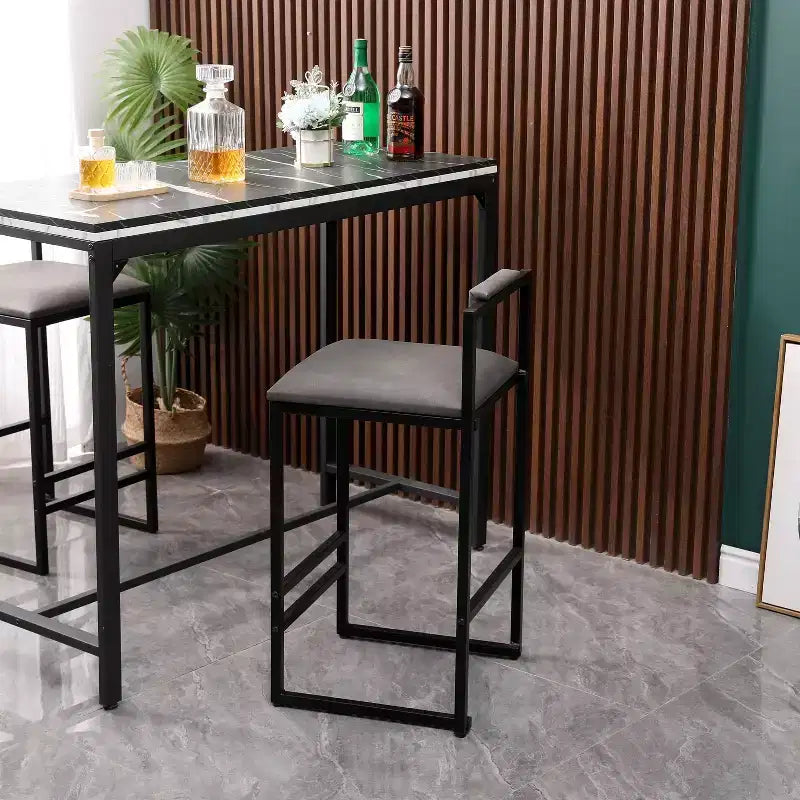 MAYEERTY Tabourets de Bar avec Dossier Lot de 2 - Hauteur Comptoir, Cuir PU, Repose-Pieds